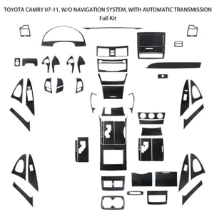 For Toyota Camry 2007-2011 Carbon Fiber Full Interior Kit Cover Trim Stickers - Picture 1 of 17