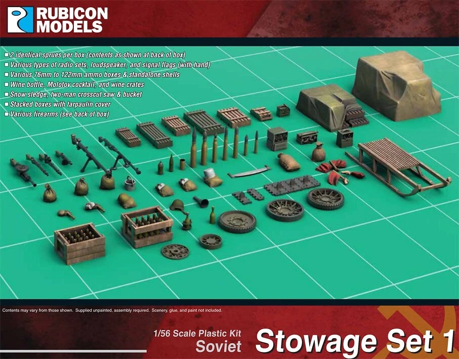 Rubicon Models 280117 - Soviet Stowage Set 1 - 28mm WW2 - Great for Bolt Action - Image 1 of 1