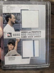 2011 In The Game Hero And Prospect Jersey Card. Nolan Ryan, Adrian Salcedo...