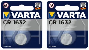 2 VARTA LITHIUM CR1632 6632 3V Button Coin Battery - Picture 1 of 3