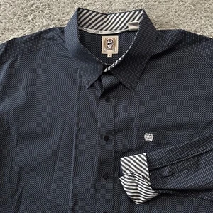 Camisa occidental Cinch para hombre manga larga a lunares abotonada puño en contraste talla grande - Imagen 1 de 7