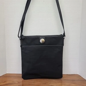 TOMMY HILFIGER BLACK MEDIUM CROSSBODY MESSENGER SLING BAG PURSE - Picture 1 of 8