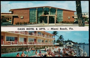 Oasis Motel And Apts Miami Beach Florida Postcard - Bild 1 von 2