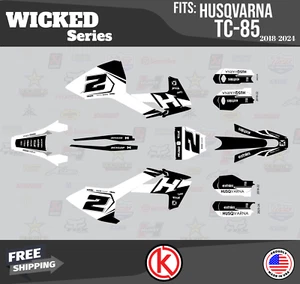 Graphics Kit for  Husqvarna TC85 (2018-2022) Wicked - WHITE - Picture 1 of 6