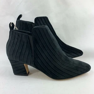 Miista Women's Billie Velvet Stripe Ankle Boots Black Eur 40 US 9.5 - Picture 1 of 5
