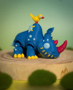Gelenkiges Stofftier Nashorn, Flexi Spielzeug, 3D gedruckt - Bild 1 von 92