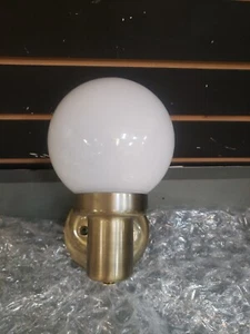 Vintage Industrial Wall Sconce 4" Round Globe White Glass Lamp Shade v2811-1 - Picture 1 of 17