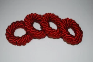 Set of (4) braided silky cord napkin rings - Red - Just Gorgeous! - Picture 1 of 6