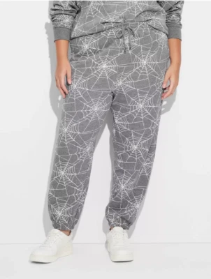 Spiderweb HALLOWEEN NEW♈Unisex Licensed sweat pants By Doe. size XL~Gray/white - Image 1 of 4