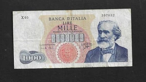 Italy p-96, F, 1000 Lire, 1962, REPLACEMENT Note!! Prefix x - Picture 1 of 2