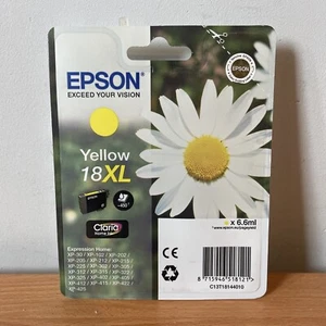 GENUINE EPSON T1814 XL Yellow cartridge ORIGINAL 18XL DAISY OEM INK C13T18144010 - Picture 1 of 1