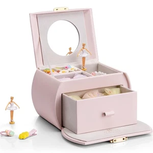 Kids Musical Jewelry Box for Girls with Drawer, Music Box with Ballerina and ... - Bild 1 von 8