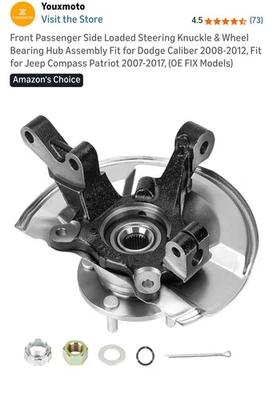 Front Passenger Side Wheel Bearing Hub Assembly Fit for Dodge Caliber 2008-2012 - Image 1 of 4