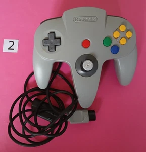 Official Grey Nintendo 64 N64 Controllers x2 - Both Tested & Working - Picture 1 of 4
