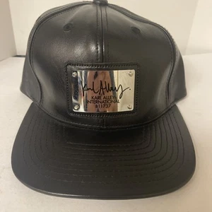 Sombrero Karl Alley Snapback Negro #B11737 Placa de Metal Logo Cuero de Vaca - Imagen 1 de 8