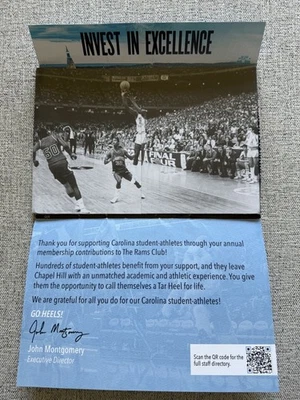 2025-26 North Carolina Tar Heels The Rams Club Membership Packet MICHAEL JORDAN - Image 1 of 2
