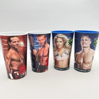 WWE 7-ELEVEN SUMMERSLAM & WWE All Stars Super BIG GULP CUPS 2010 Lote de 4 Foto 1 de 4