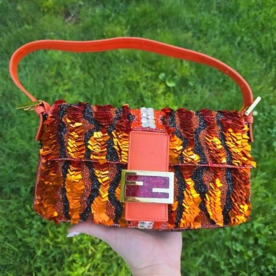 Fendi Baguette Sequins Beaded Tiger Stripes RARE - Image 1 of 4