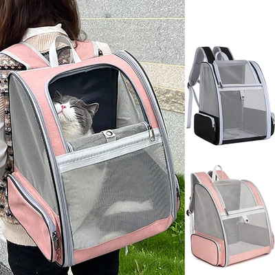 Katze Hunde Haustier Rucksack Reise Auto Katzenrucksack Netzfenster, 3 Wege - Bild 1 von 4