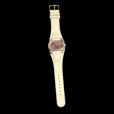 Vintage Dickies White Genuine Leather Watch with Pink Face - Image 1 of 3