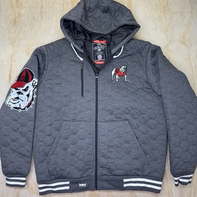 NWOT Georgia Bulldogs Franchise Club Diamond Quilt Full Zip Hoodie Jacket sz XL - Image 1 of 4