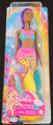 芭比 Dreamtopia 美人鱼娃娃,12 英寸,蓝绿色和紫色头发 — 第 1/4 张图片