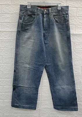 Pre Owned Moda Jeans W/Japanese Dragon Embroidery Jean Blue Size 32 - Image 1 of 4