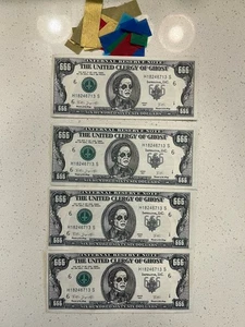 Ghost Band Money 4 Lot Mummy Dust Dollar Bills Papa Emeritus Rare Tour 2025 - Picture 1 of 2