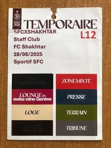¡Entrada de pase usada para eventos pasados! Servette Suiza 2025 - Shakhtar Donetsk - Imagen 1 de 1
