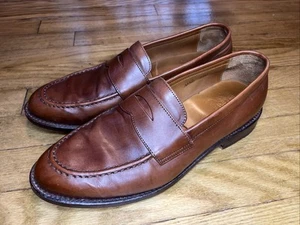 J Crew Superior Boots & Shoes Ludlow Brown Leather Penny Loafers Mens Size 10.5D - Picture 1 of 9