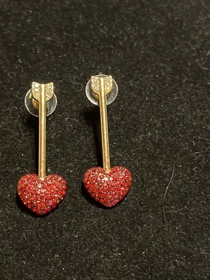 Brincos pendurados com strass vermelho e transparente para o Dia dos Namorados - Imagem 1 de 4