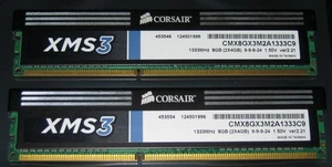 8GB KIT CORSAIR XMS3 DDR3 RAM 1333MHz PC3-10600U CL9 CMX8GX3M2A1333C9 ver2.21 - Picture 1 of 1