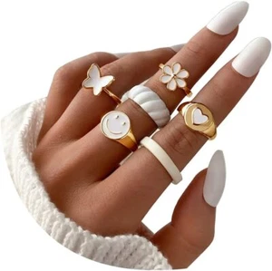 Knuckle Stacking Rings Set Stackable Dainty Gold Color Rings Set Stackable Finge - Picture 1 of 5