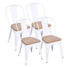 4pcs Dining Chairs,Stackable Side Metal Industrial Kitchen Chairs for Restaurant