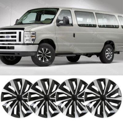 Cubierta de llanta de tapacubos de 16" 4 piezas para Ford E150 E250 E350 Econoline Van 1998-2023 Foto 1 de 4
