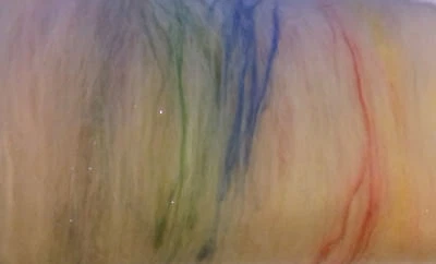 Cotswold Rainbow Blend Carded Wool Art Batt 25-100g Silk & Sparkle Felt or Spin - Image 1 of 4