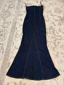 579 Blue Jean Sleeveless Maxi Flare Dress Women's Size M - Picture 1 of 9