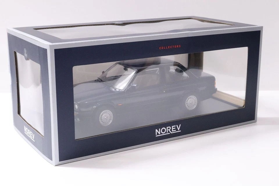BMW e30 325i 2-door 1988 blue metallic diecast model car 183201 Norev 1 18