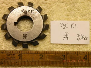 Involute Gear cutter 3 1/2 Pi 10/09 3/4 inch bore used - Picture 1 of 1