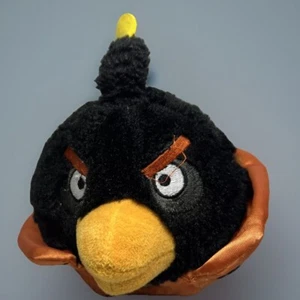 Rare Angry Birds plush Space Potbellie Bomb Bird Stuffed Animal Black & Orange - Picture 1 of 8