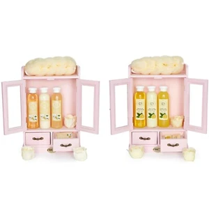 BRUBAKER Beauty Geschenk-Set Körperpflege Badeset im Vintage Holz Schrank Rosa - Bild 1 von 22