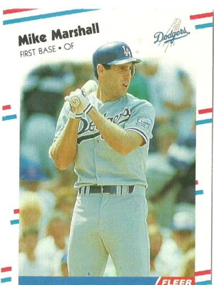 MIKE MARSHALL LOS ANGELES DODGERS #522 - FLEER NM-MT 1988 - Image 1 of 2