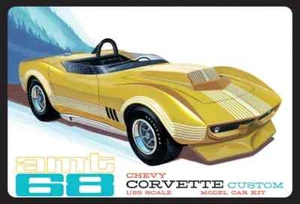 1/25 Scale Model Kit '68 Chevy Corvette Custom by AMT -Skill 2 AMT1236 - Afbeelding 1 van 6
