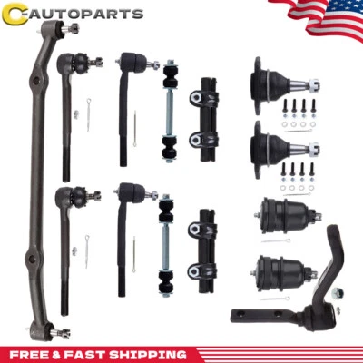 14pc Tie Rods Sway Bars Ball Joint Pitman Kit for Chevy Pontiac Oldsmobile Buick - Image 1 of 4