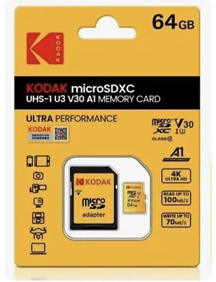 KODAK  64GB Micro SD Card U3, Camera Plus, Nintendo-Switch Compatible - Image 1 of 2