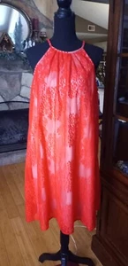 New York & Co. Bright Pink Lace Lined Tank Dress Knee Length Women's Large - Picture 1 of 10
