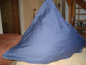 Kopfkissen-/Wendekissen-/ Paradekissenbezug 80 X 80 blau/ gelb Baumwolldamast - Bild 1 von 9