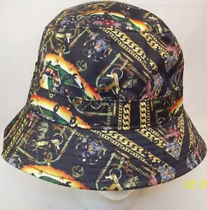 Crooks Castles Apparition Mens Black Gold Chains Cherubs Bucket Hat Rare 1588 - Picture 1 of 1