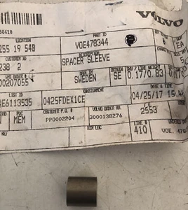 GENUINE VOLVO HEAVY EQUIPMENT 478344 SPACER SLEEVE INGERSOLL RAND VOE478344 NEW - Picture 1 of 2