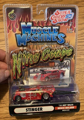 1/64 MUSCLE MACHINES NITRO COUPE STINGER Super Chevy Show Bruce Boland - Image 1 of 3